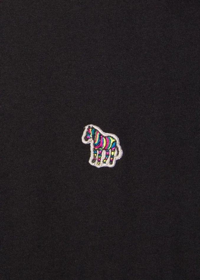 Mens Paul Smith The Classics Black Cotton Zebra Logo TShirt