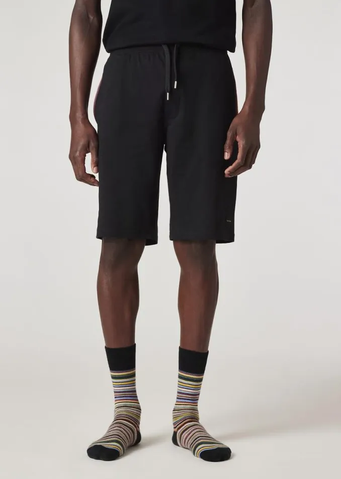 Mens Paul Smith The Classics Black Jersey Cotton Lounge Shorts