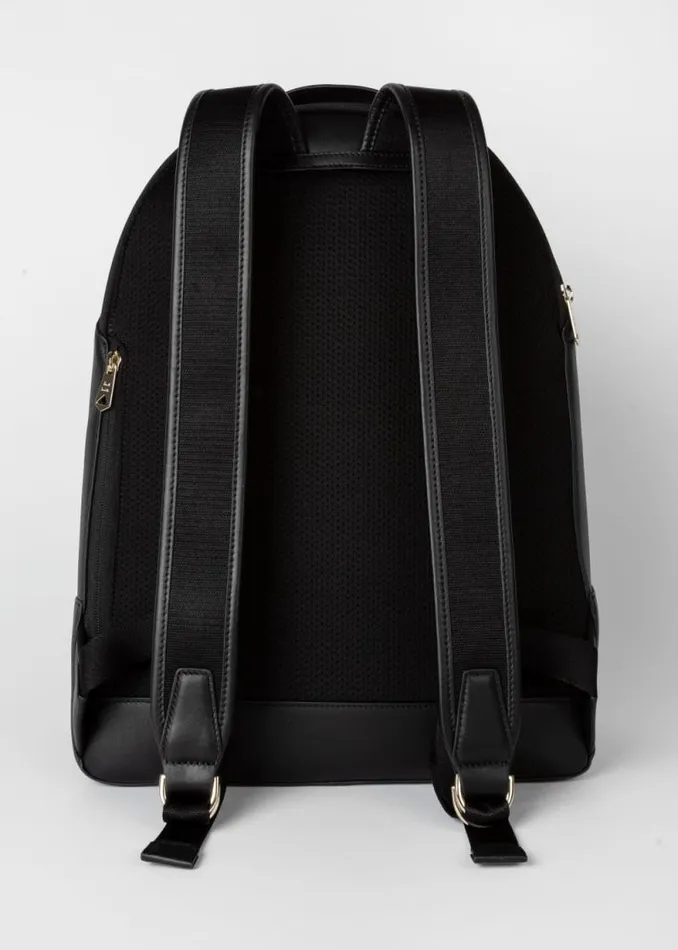 Mens Paul Smith The Classics Black Leather 039Signature Stripe039 Backpack Mens Paul Smith The Classics Black Leather 039Signature Stripe039 Backpack