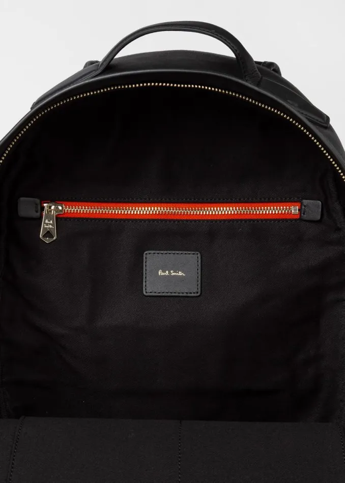 Mens Paul Smith The Classics Black Leather 039Signature Stripe039 Backpack Mens Paul Smith The Classics Black Leather 039Signature Stripe039 Backpack