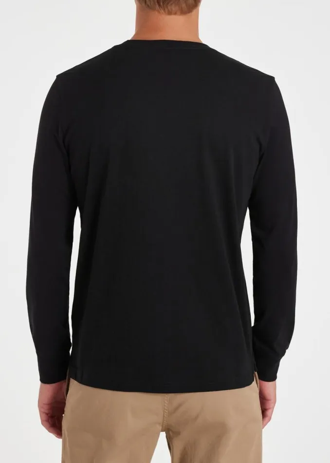Mens Paul Smith The Classics Black Zebra Logo LongSleeve TShirt Mens Paul Smith The Classics Black Zebra Logo LongSleeve TShirt