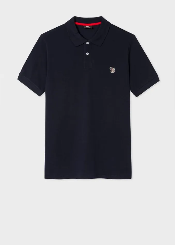 Mens Paul Smith The Classics Dark Navy CottonPiqu Zebra Logo Polo Shirt Mens Paul Smith The Classics Dark Navy CottonPiqu Zebra Logo Polo Shirt