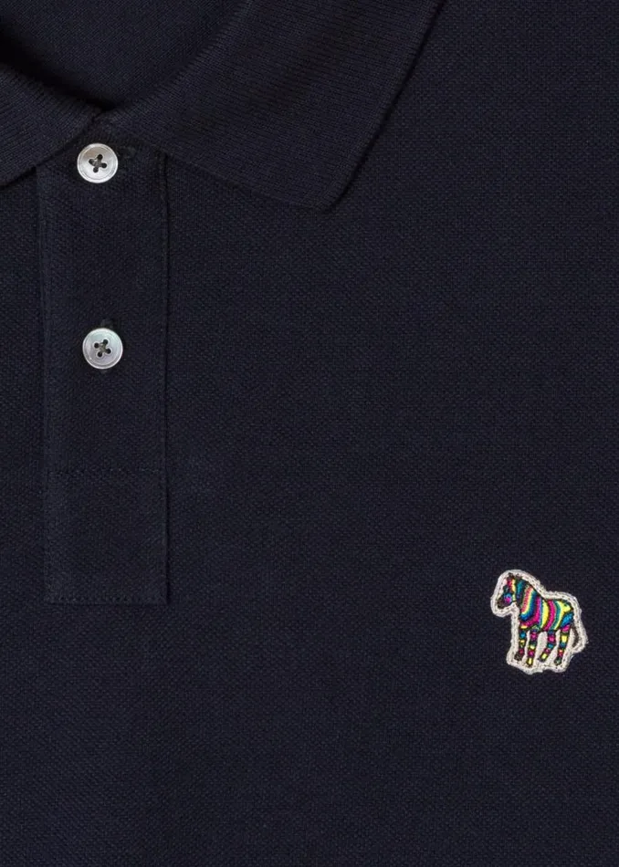 Mens Paul Smith The Classics Dark Navy CottonPiqu Zebra Logo Polo Shirt Mens Paul Smith The Classics Dark Navy CottonPiqu Zebra Logo Polo Shirt