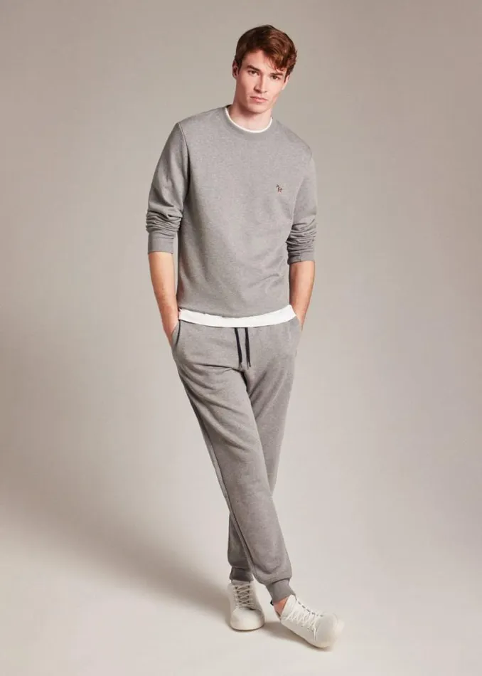 Mens Paul Smith The Classics Grey Cotton Zebra Logo Sweatshirt