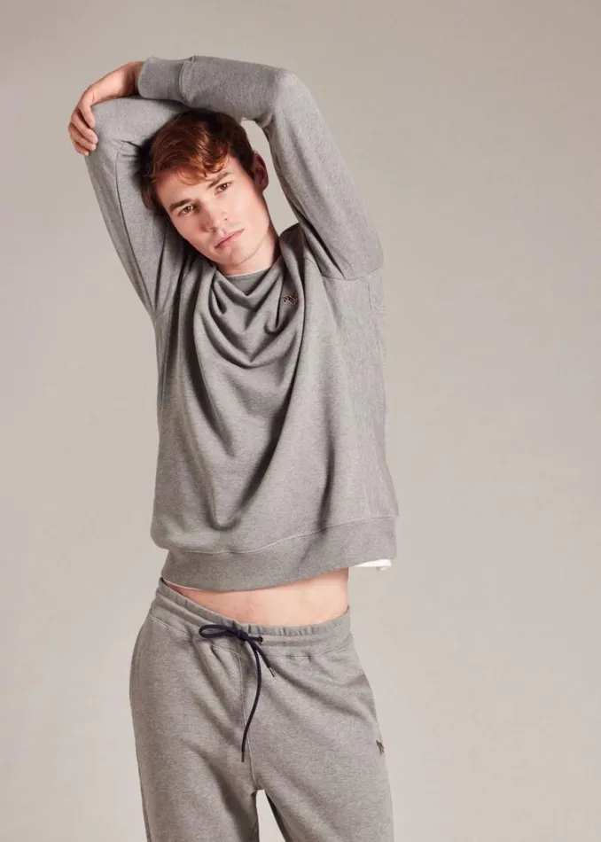 Mens Paul Smith The Classics Grey Cotton Zebra Logo Sweatshirt
