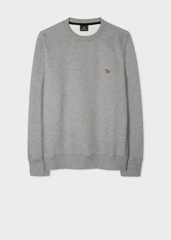 Mens Paul Smith The Classics Grey Cotton Zebra Logo Sweatshirt