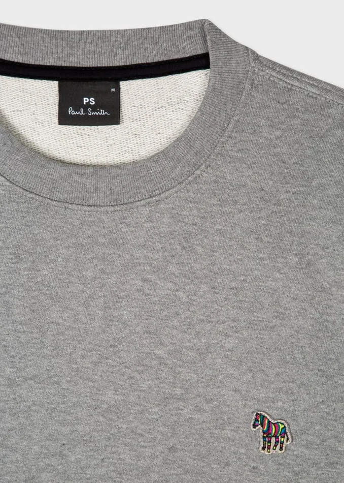 Mens Paul Smith The Classics Grey Cotton Zebra Logo Sweatshirt