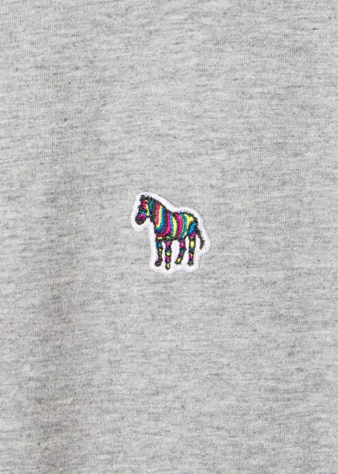 Mens Paul Smith The Classics Grey Marl Cotton Zebra Logo TShirt Mens Paul Smith The Classics Grey Marl Cotton Zebra Logo TShirt