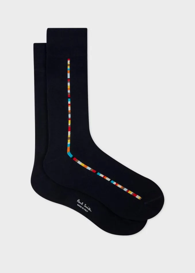 Mens Paul Smith The Classics Navy 039Signature Stripe039 Central Trim Socks