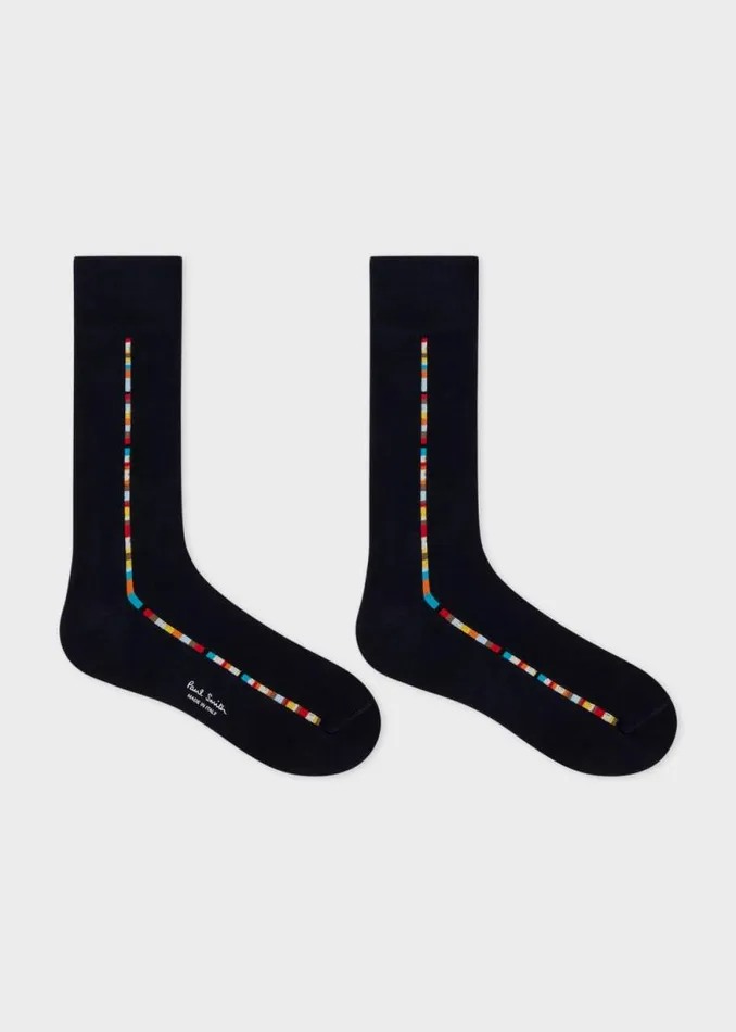 Mens Paul Smith The Classics Navy 039Signature Stripe039 Central Trim Socks