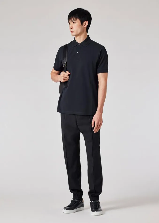 Mens Paul Smith The Classics Navy Cotton 039Artist Stripe039 Placket Polo Shirt