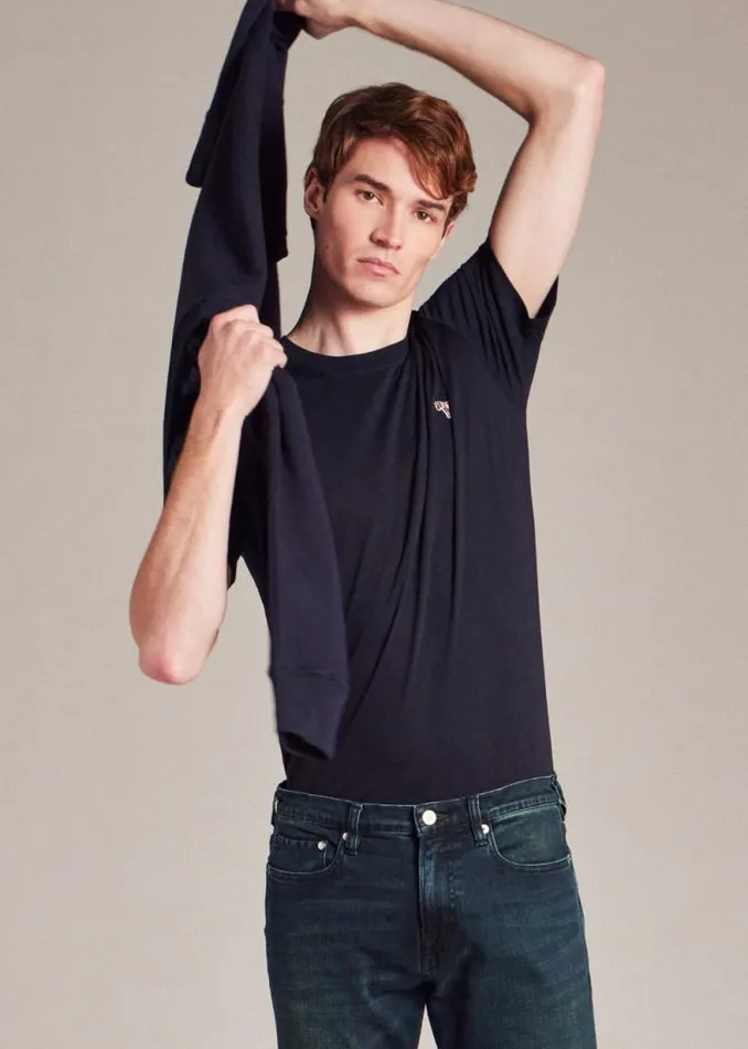 Mens Paul Smith The Classics Navy Cotton Zebra Logo TShirt Mens Paul Smith The Classics Navy Cotton Zebra Logo TShirt