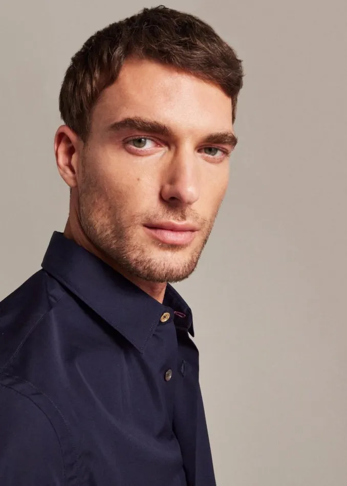 Mens Paul Smith The Classics RegularFit Dark Navy Cotton 039Artist Stripe039 Cuff Shirt Mens Paul Smith The Classics RegularFit Dark Navy Cotton 039Artist Stripe039 Cuff Shirt