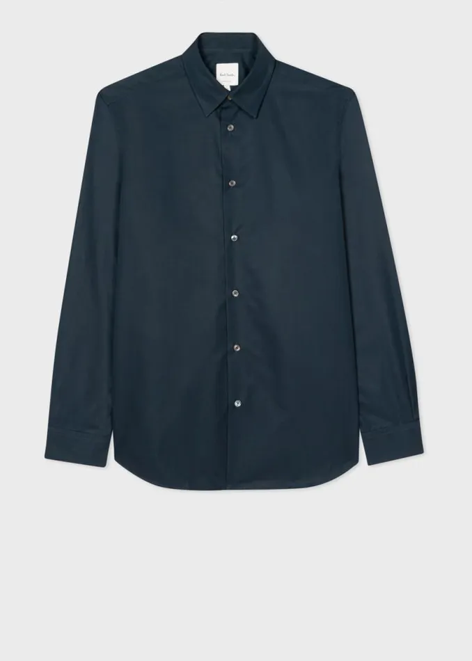 Mens Paul Smith The Classics RegularFit Dark Navy Cotton 039Artist Stripe039 Cuff Shirt Mens Paul Smith The Classics RegularFit Dark Navy Cotton 039Artist Stripe039 Cuff Shirt