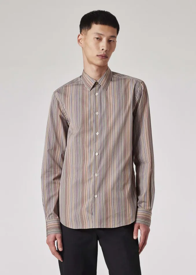 Mens Paul Smith The Classics SlimFit 039Signature Stripe039 Cotton Shirt