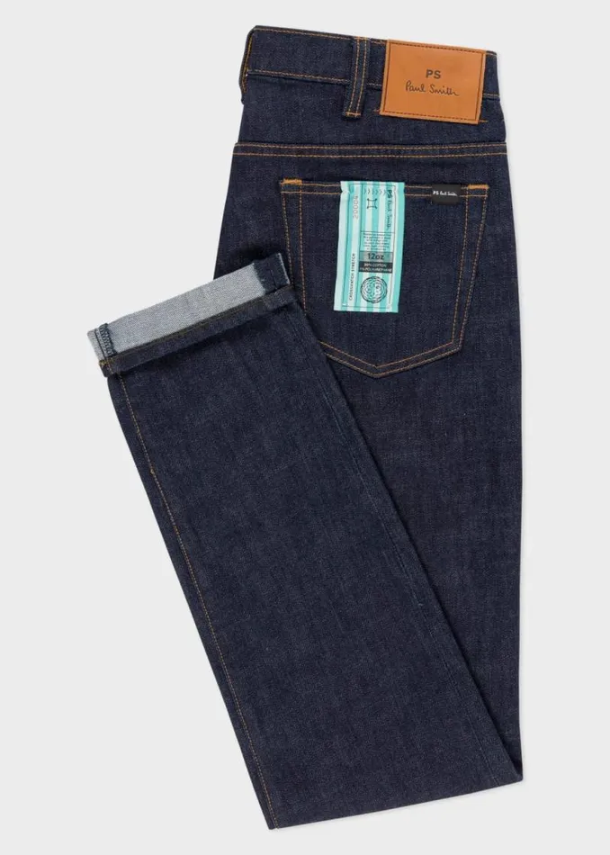 Mens Paul Smith The Classics SlimFit IndigoRinse 039Crosshatch Stretch039 Jeans
