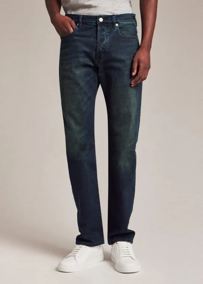Mens Paul Smith The Classics StandardFit 039Crosshatch Stretch039 Blue OverDye Jeans Mens Paul Smith The Classics StandardFit 039Crosshatch Stretch039 Blue OverDye Jeans
