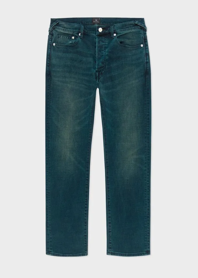 Mens Paul Smith The Classics StandardFit 039Crosshatch Stretch039 Blue OverDye Jeans Mens Paul Smith The Classics StandardFit 039Crosshatch Stretch039 Blue OverDye Jeans
