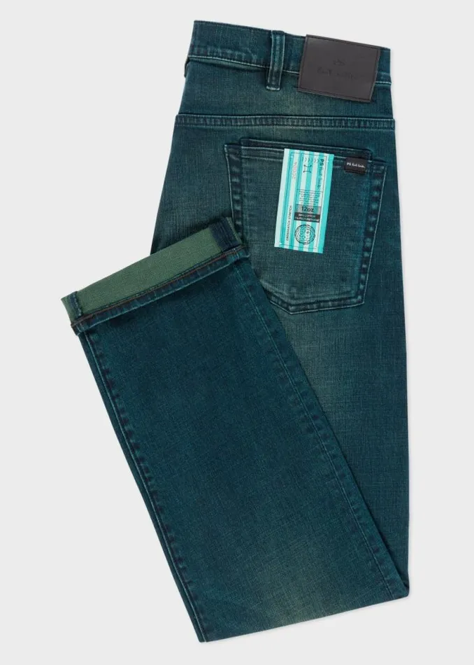 Mens Paul Smith The Classics StandardFit 039Crosshatch Stretch039 Blue OverDye Jeans Mens Paul Smith The Classics StandardFit 039Crosshatch Stretch039 Blue OverDye Jeans