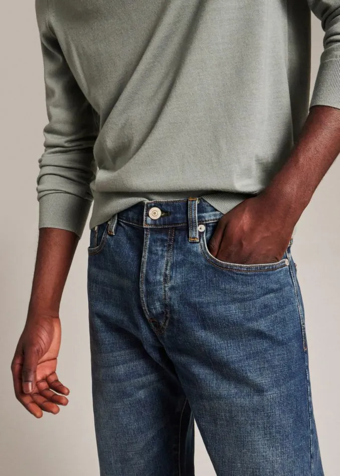 Mens Paul Smith The Classics StandardFit 118oz 039Crosshatch Stretch039 BlueRinse Jeans Mens Paul Smith The Classics StandardFit 118oz 039Crosshatch Stretch039 BlueRinse Jeans