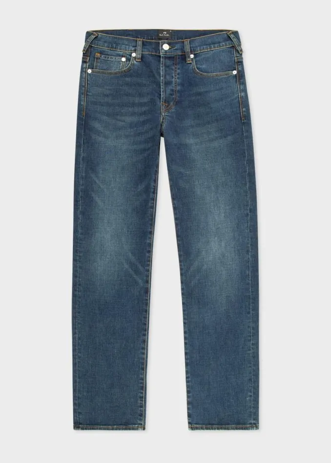 Mens Paul Smith The Classics StandardFit 118oz 039Crosshatch Stretch039 BlueRinse Jeans Mens Paul Smith The Classics StandardFit 118oz 039Crosshatch Stretch039 BlueRinse Jeans