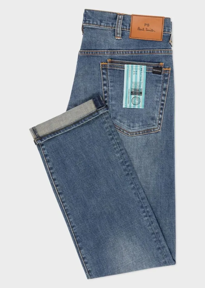 Mens Paul Smith The Classics StandardFit 118oz 039Crosshatch Stretch039 BlueRinse Jeans Mens Paul Smith The Classics StandardFit 118oz 039Crosshatch Stretch039 BlueRinse Jeans