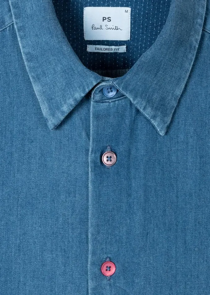 Mens Paul Smith The Classics TailoredFit MidWash Denim Shirt Mens Paul Smith The Classics TailoredFit MidWash Denim Shirt