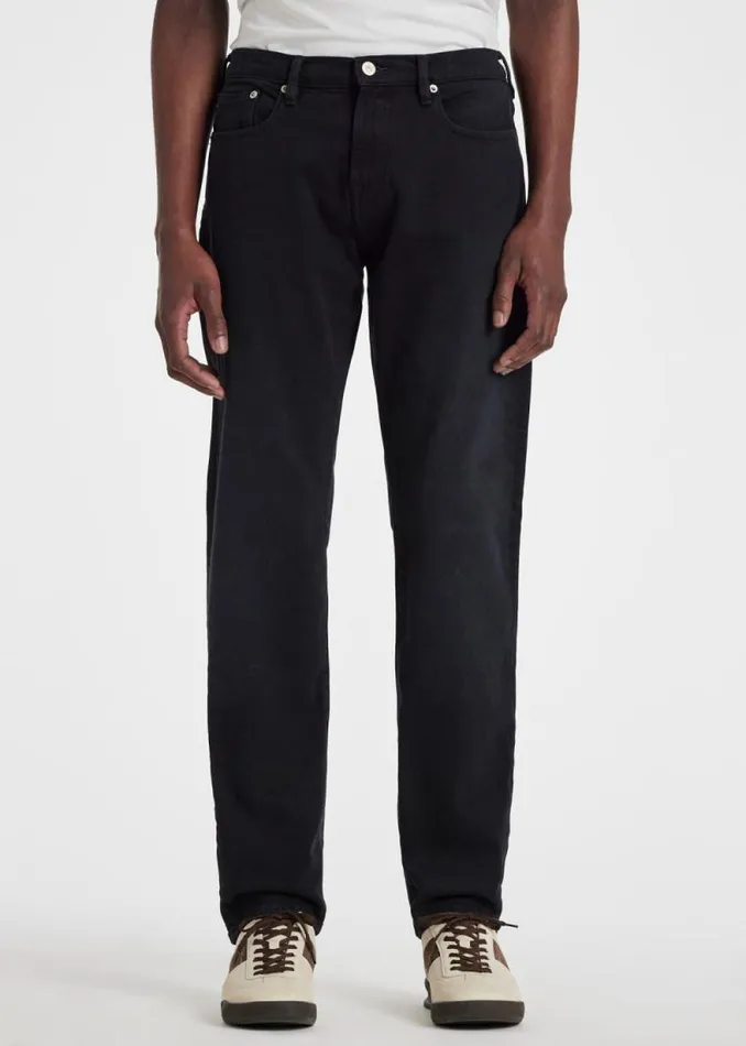 Mens Paul Smith The Classics TaperedFit Black MidWash Stretch Jeans