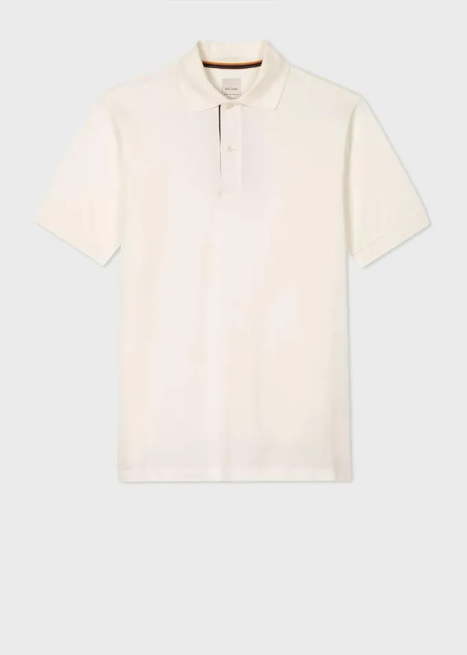 Mens Paul Smith The Classics White Cotton 039Artist Stripe039 Placket Polo Shirt
