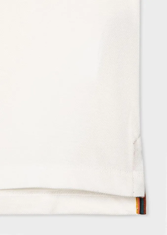 Mens Paul Smith The Classics White Cotton 039Artist Stripe039 Placket Polo Shirt