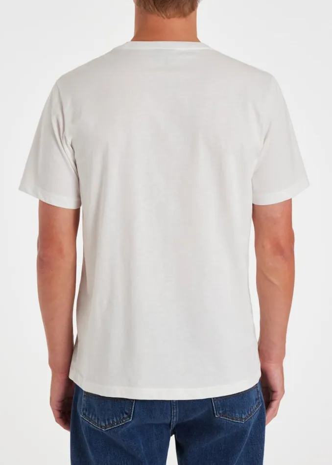 Mens Paul Smith The Classics White Cotton Zebra Logo TShirt Mens Paul Smith The Classics White Cotton Zebra Logo TShirt