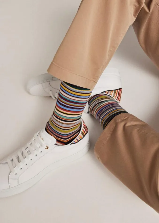 Mens Paul Smith The Classics White Leather 039Beck039 Sneakers With 039Signature Stripe039 Heel Panels Mens Paul Smith The Classics White Leather 039Beck039 Sneakers With 039Signature Stripe039 Heel Panels