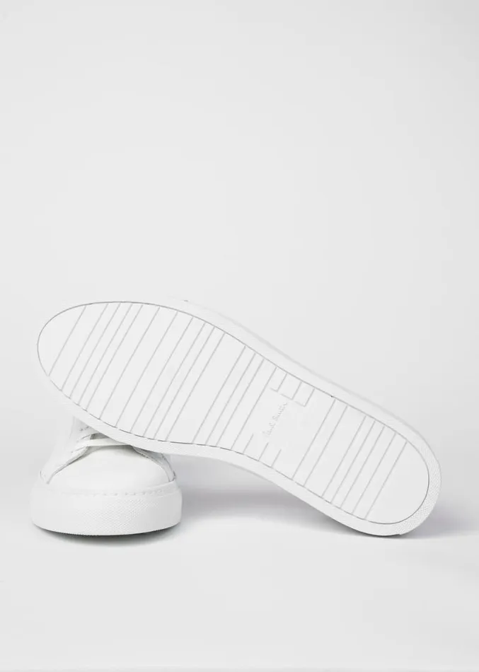 Mens Paul Smith The Classics White Leather 039Beck039 Sneakers With 039Signature Stripe039 Heel Panels Mens Paul Smith The Classics White Leather 039Beck039 Sneakers With 039Signature Stripe039 Heel Panels