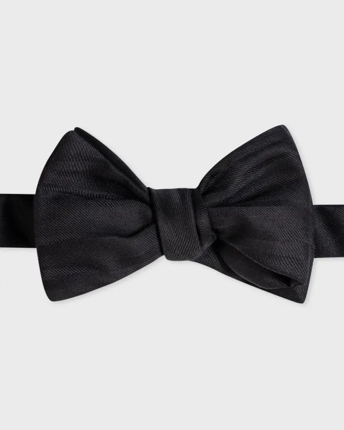 Mens Paul Smith Ties Black 039Shadow Stripe039 SelfTie Bow Tie