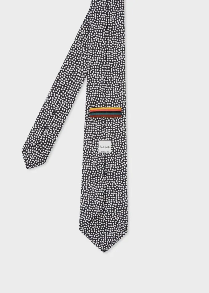 Mens Paul Smith Ties Black Silk Polka Dot Tie Mens Paul Smith Ties Black Silk Polka Dot Tie
