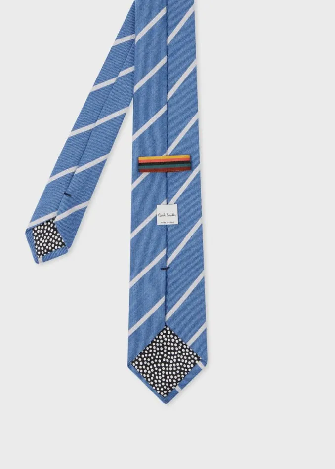 Mens Paul Smith Ties Blue WoolSilk Diagonal Stripe Tie Mens Paul Smith Ties Blue WoolSilk Diagonal Stripe Tie