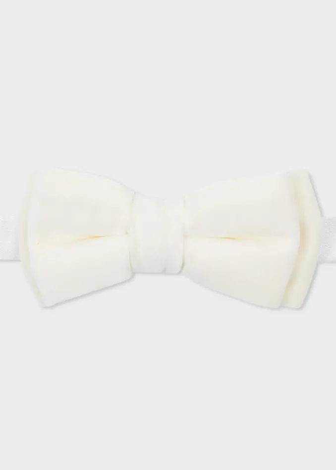 Mens Paul Smith Ties Ivory Velvet PreTied Bow Tie