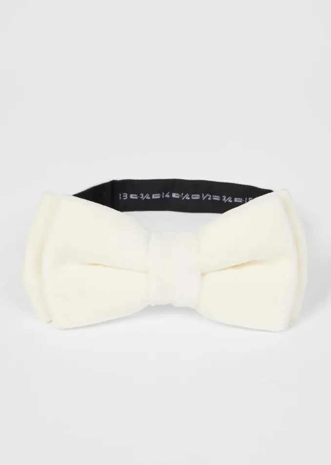 Mens Paul Smith Ties Ivory Velvet PreTied Bow Tie Mens Paul Smith Ties Ivory Velvet PreTied Bow Tie