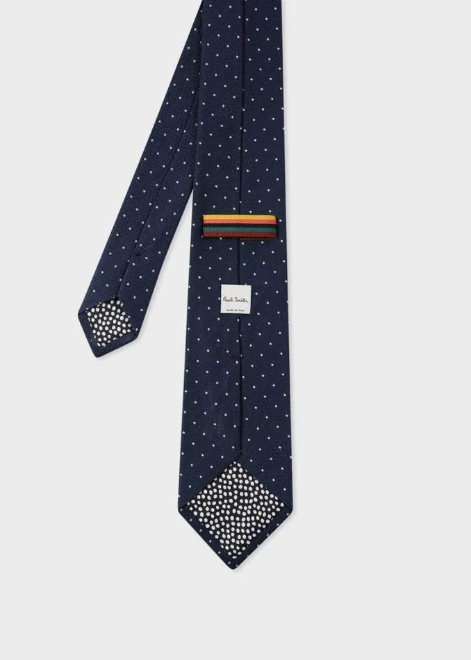 Mens Paul Smith Ties Navy Cubic Polka Dot Tie Mens Paul Smith Ties Navy Cubic Polka Dot Tie