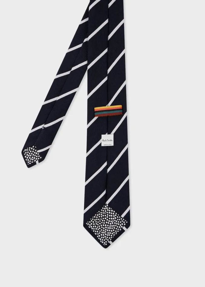 Mens Paul Smith Ties Navy WoolSilk Diagonal Stripe Tie Mens Paul Smith Ties Navy WoolSilk Diagonal Stripe Tie