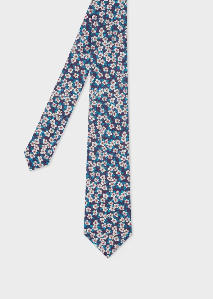 Mens Paul Smith Ties Purple 039Liberty Floral039 Cotton Tie