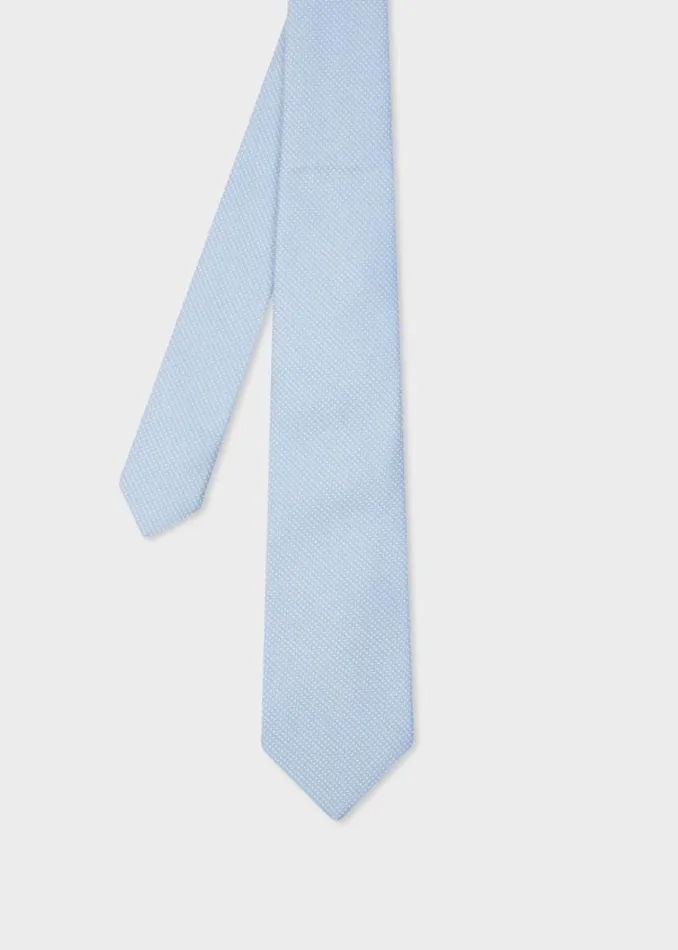 Mens Paul Smith Ties Sky Blue Mini Dot Silk Tie