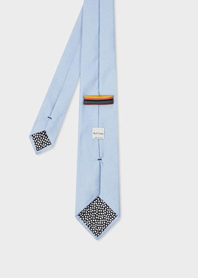 Mens Paul Smith Ties Sky Blue Mini Dot Silk Tie Mens Paul Smith Ties Sky Blue Mini Dot Silk Tie