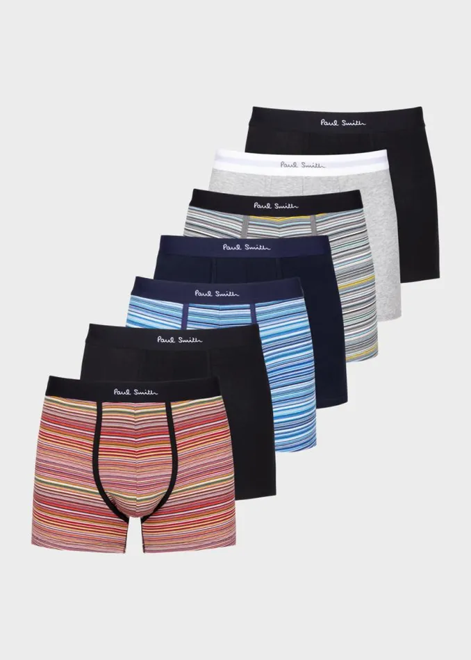 Mens Paul Smith Underwear 039Signature Stripe039 And Plain Long Boxer Briefs Seven Pack Mens Paul Smith Underwear 039Signature Stripe039 And Plain Long Boxer Briefs Seven Pack