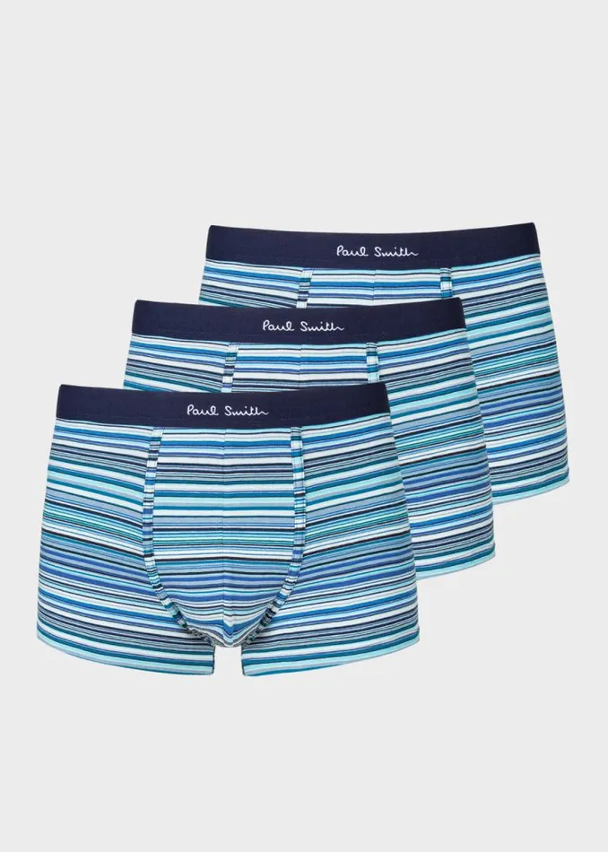 Mens Paul Smith Underwear Blue 039Signature Stripe039 LowRise Boxer Briefs Three Pack Mens Paul Smith Underwear Blue 039Signature Stripe039 LowRise Boxer Briefs Three Pack