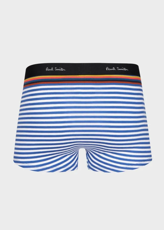 Mens Paul Smith Underwear Blue And White Stripe LowRise Boxer Briefs