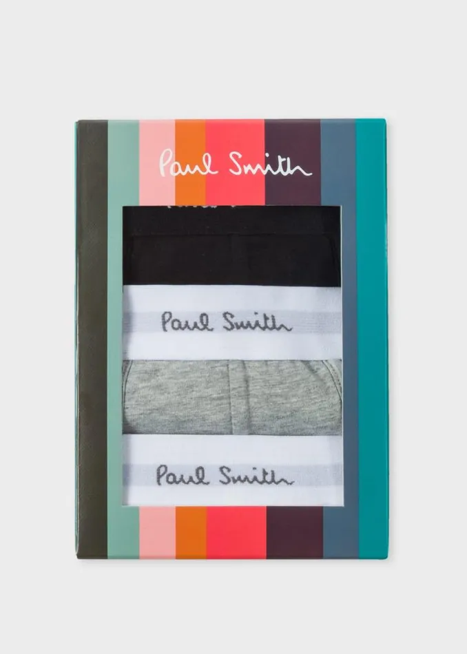 Mens Paul Smith Underwear Classic TriColour OrganicCotton Boxer Briefs Three Pack Mens Paul Smith Underwear Classic TriColour OrganicCotton Boxer Briefs Three Pack