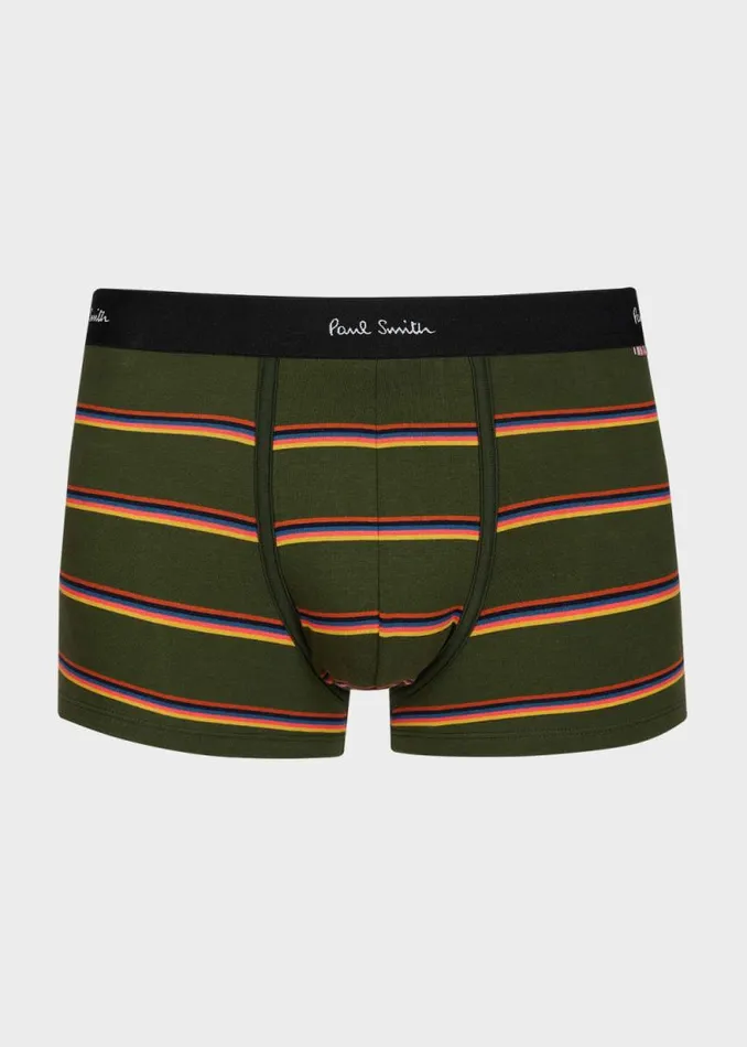 Mens Paul Smith Underwear Khaki 039Artist Stripe039 Boxer Briefs