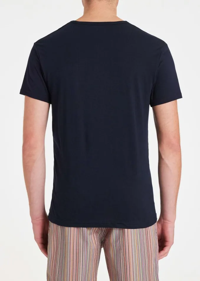 Mens Paul Smith Underwear Mixed Colour Organic Cotton Logo Lounge TShirts Three Pack