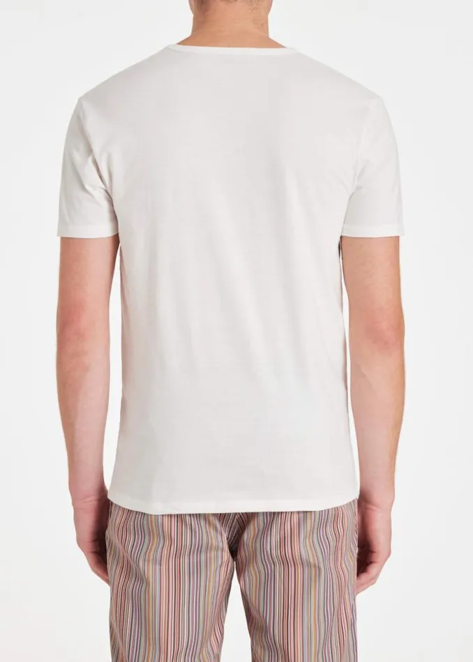 Mens Paul Smith Underwear Mixed Colour Organic Cotton Logo Lounge TShirts Three Pack